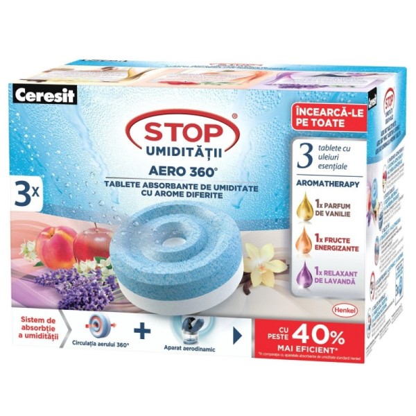 Ceresit Aero 360 Tablete Rezerva 3x450g Parfumuri Din Natura Mix 8/bax