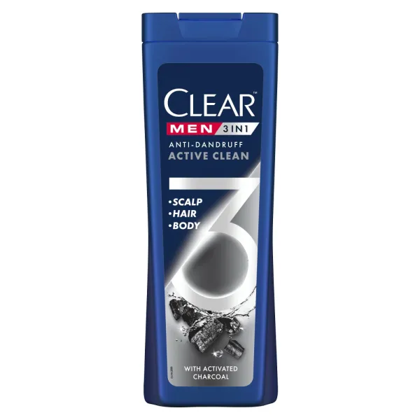 Clear Sampon Par Men 3in1 Active Clean 360ml 6buc/set 12/bax
