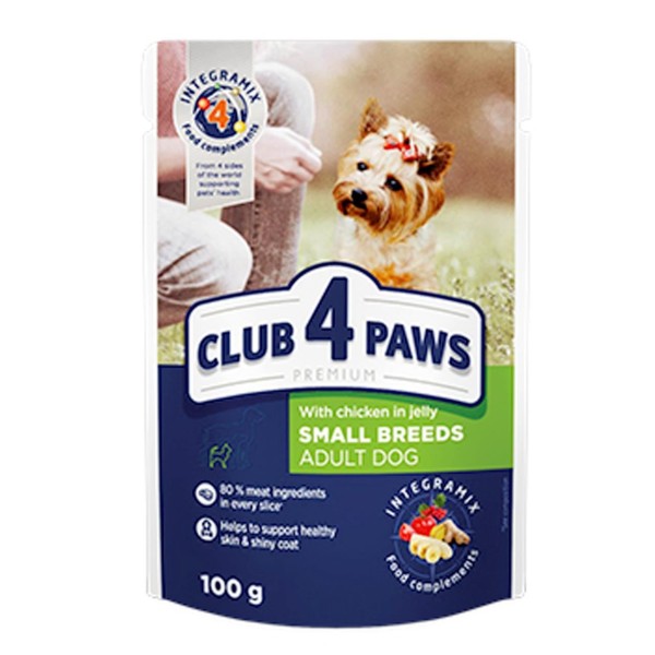 Club4paws Hrana Umeda Caini Adulti Pui In Jeleu 100gr 24/bax
