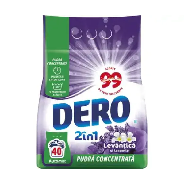 Dero Detergent Automat 2in1 Lavanda 40spalari 3kg 3/bax
