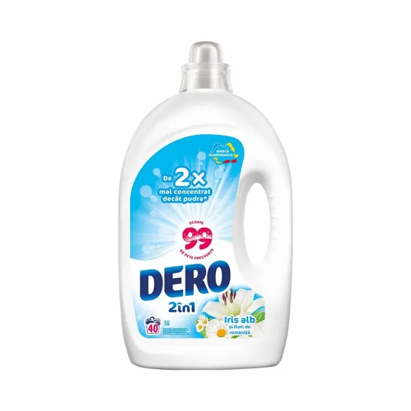 Dero Detergent Lichid Iris Alb 2l 5/bax