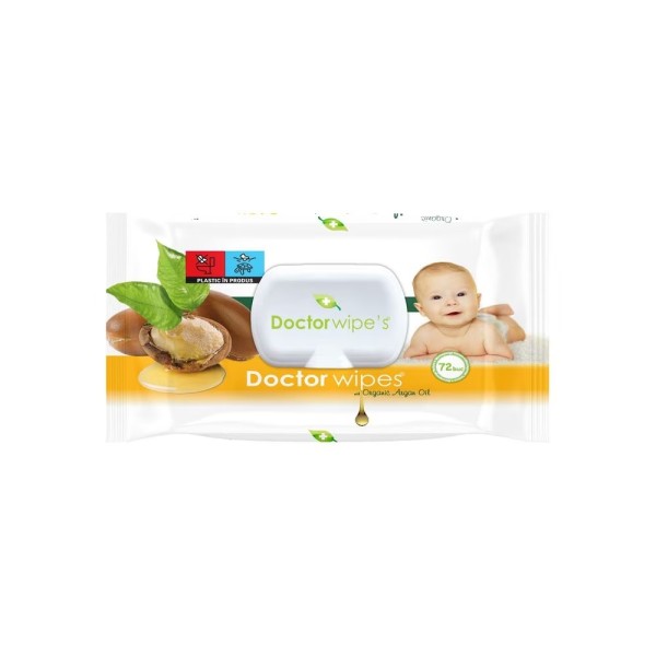 Doctor Wipes Servetele Umede Baby Argan Oil Cu Capac 72buc 24/bax