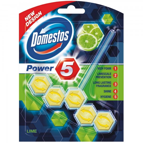 Domestos Odorizant Wc Power 5 Lime 55gr 9/bax Domestos Odorizant Wc Power 5 Lime 55gr 9/bax