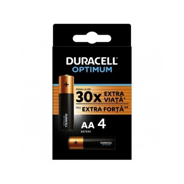 Duracell Baterii Optimum Alk. Aa 4buc/set 16set/bax