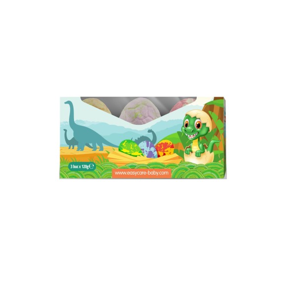 Easycare Baby Bombe De Baie Oua Dinozaur Cu Surprize Parfum Fructe 3buc/set