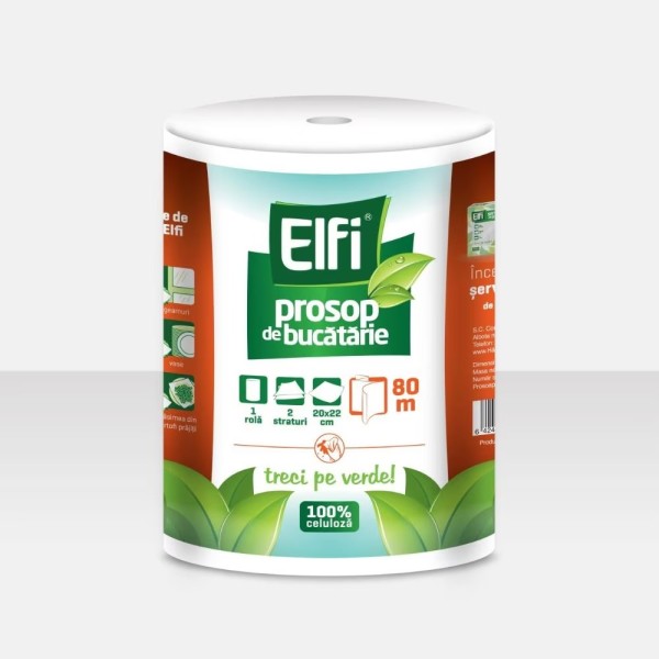 Elfi 80m Prosop Bucatarie Rola 2str 6buc/bax