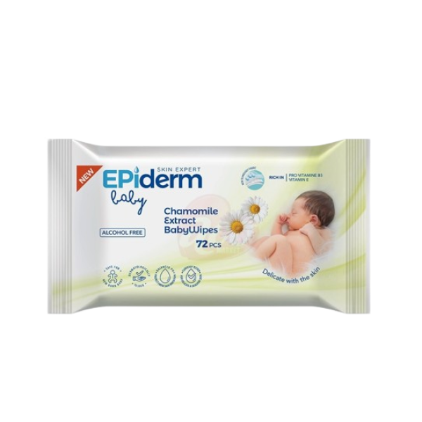Epiderm Baby Servetele Umede Chamomile Extract 72buc 18/bax