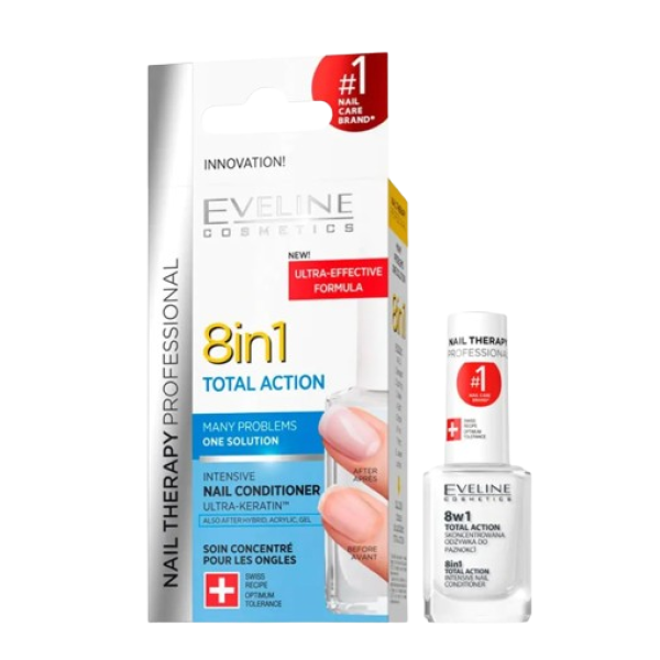Eveline Nail Therapy 8in1 Total Action 12ml 12/bax