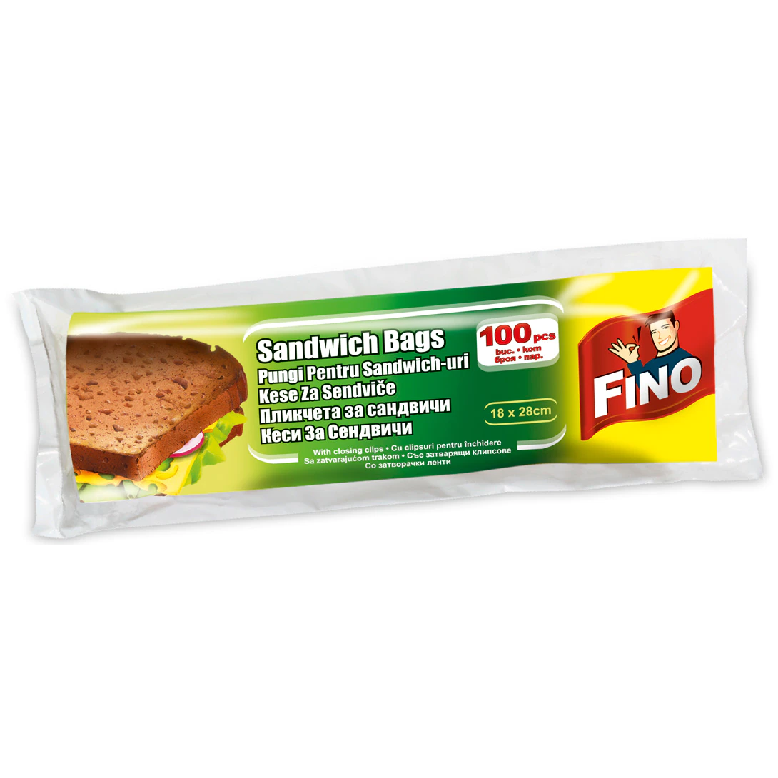Fino Pungi Sandwich Bags 18x28cm 100buc 50/bax - LucidiusMarket