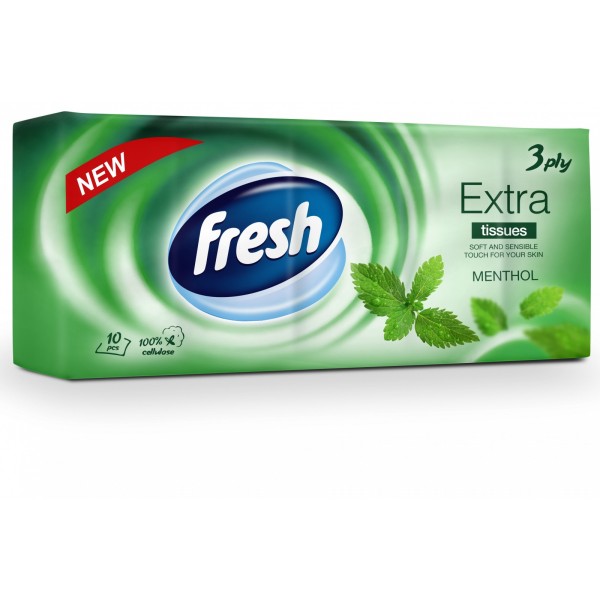 Fresh Extra Servetele Nazale Mentol 3str 10buc/set 24set/bax