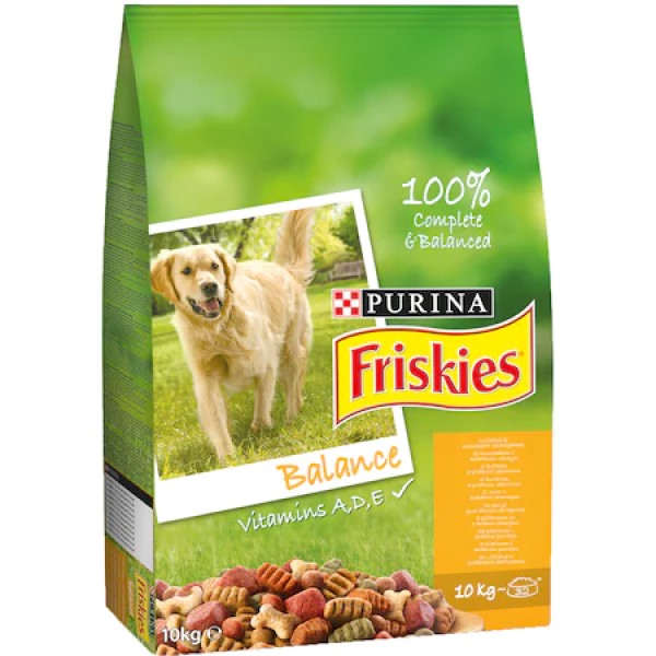Friskies 5promises Balance Hrana Caini Adulti Pui/vita/legume 10kg