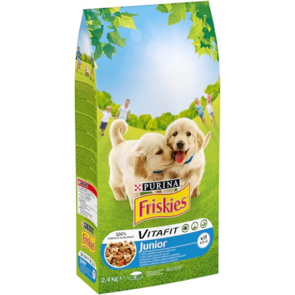 Friskies Hrana Caini Junior Pui Cu Legume 2.4kg
