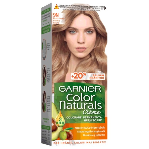 Garnier Color Naturals Vopsea Par 9n Blond Deschis 12/bax