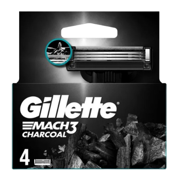 Gillette Mach3 Rezerva Aparat Ras Charcoal 4buc/set 10/bax