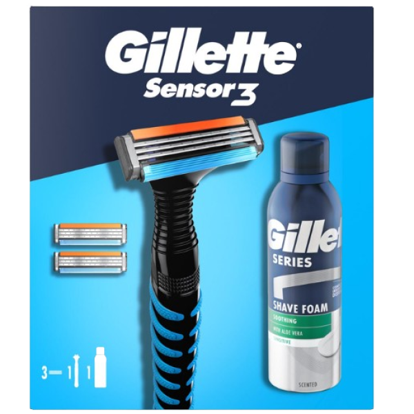 Gillette Sensor3 Set Cadou (gel Ras 200ml+aparat Ras+2rez)