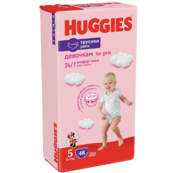 Huggies Skin Comfort Pants Girls Nr5 12-17kg 48buc/set 2/bax