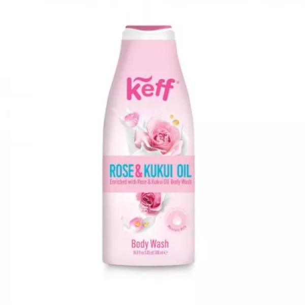 Keff Gel Dus Rose-kukui Oil 500ml 12/bax