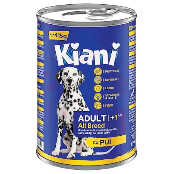 Kiani Hrana Umeda Caini Pui Conserva 415gr 24/bax