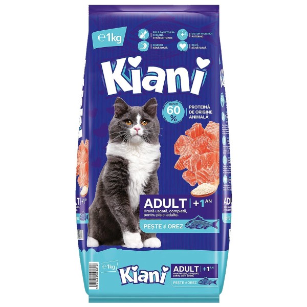 Kiani Hrana Uscata Pisici Adulte Peste Si Orez 1kg