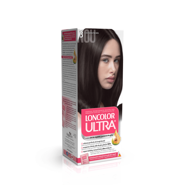 Loncolor Ultra Vopsea Par 3 Castaniu Inchis 12/bax