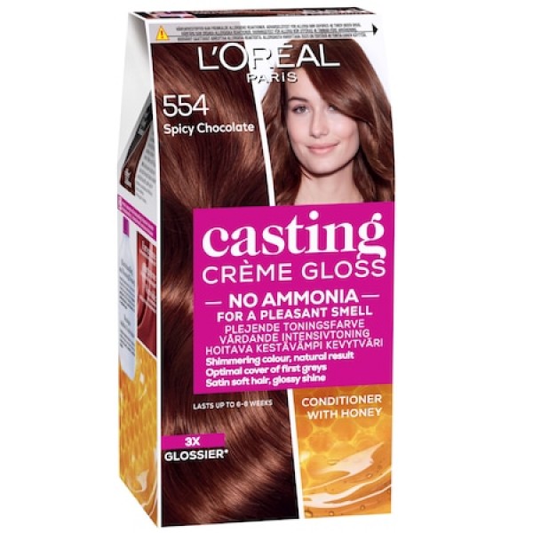 L'oreal Casting Creme Gloss 0 Amoniac 554 Spycy Choco 6/bax