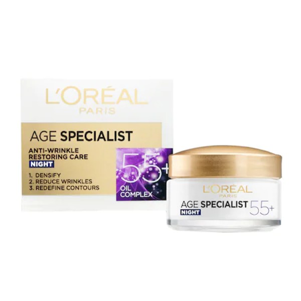 L'oreal Crema Fata Age Specialist Anti-rid Noapte 55+ 50ml 6/bax