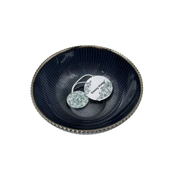 Lve Danny Home Bol Sticla Albastru Margini Argintii 14.5cm Wy026 4-22 4/set