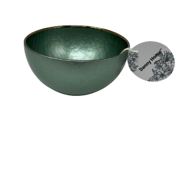 Lve Danny Home Bol Sticla Verde Margini Aurii 14.5cm Wy096 4-11 4/set