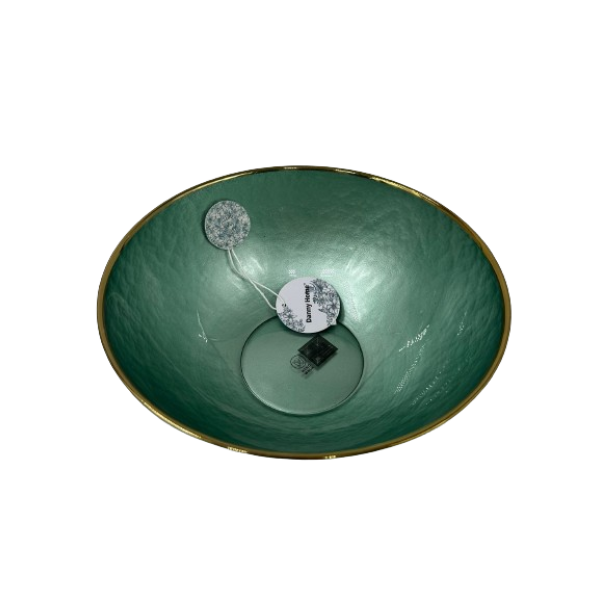 Lve Danny Home Bol Sticla Verde Margini Aurii 24cm Wy097 4-12 2/set