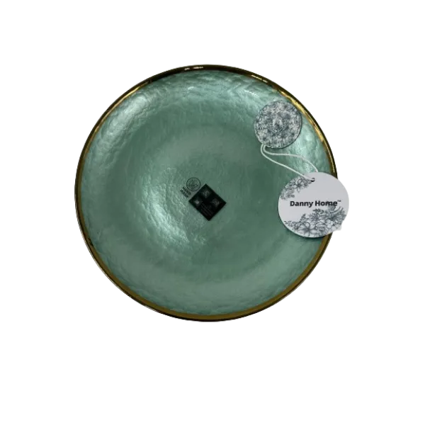 Lve Danny Home Farfurie Sticla Intinsa Verde Margini Aurii 21cm Wy091 4-7 6/set