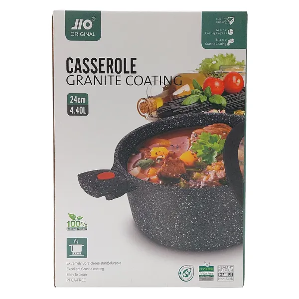 Lve Jio Cratita Aluminiu Cu Manere Detasabile+capac 24cm 555-16