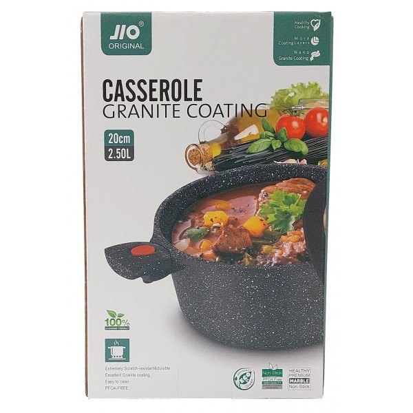 Lve Jio Cratita Aluminiu Cu Manere Detasabile+capac 20cm 555-15