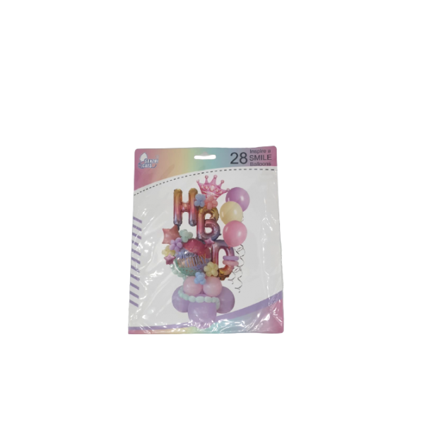 Lve Set Baloane Aniversare Diverse Culori 28buc/set 462-9 Lve Set Baloane Aniversare Diverse Culori 28buc/set 462-9