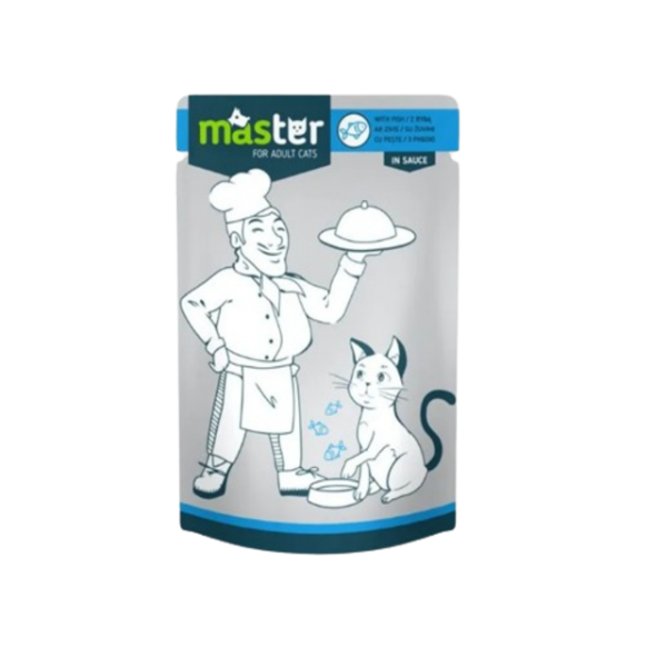 Master Hrana Umeda Pisici Adulte Peste Plic 80gr 24/bax