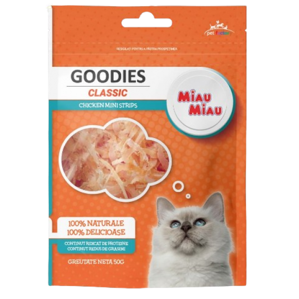 Miau Miau Goodies Classic Chicken Mini Strips 50g 10/bax