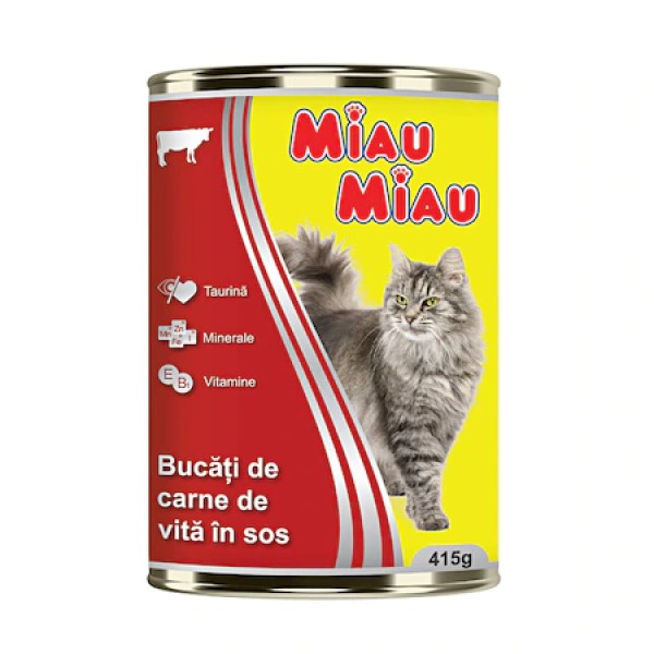 Miau Miau Hrana Umeda Pisici Vita Conserva 415gr 24/bax
