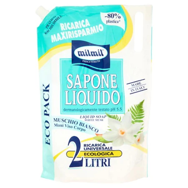 Milmil Sapun Lichid Rezerva Mosc Alb 2l 8/bax