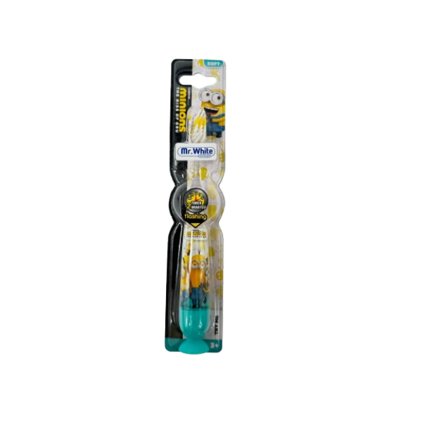 Mr.white Periuta Dinti Kids 3+ Cu Ventuza Si Cronometru Luminos Minions 12/bax