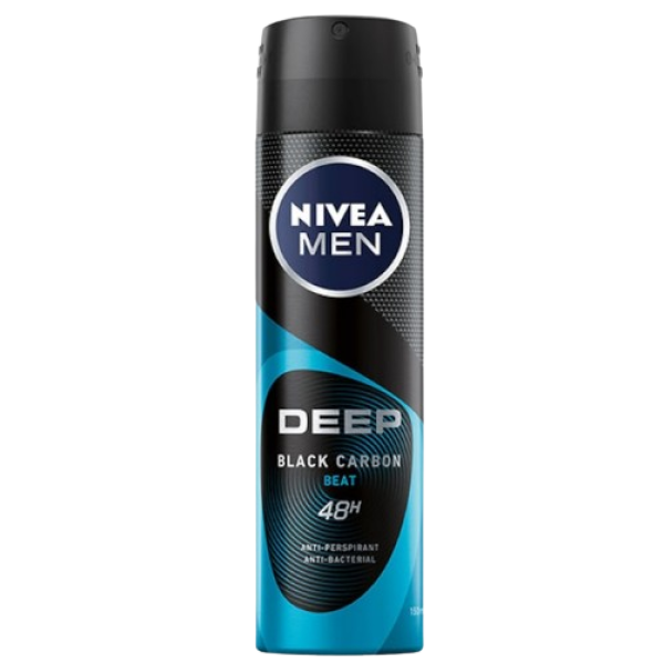 Nivea Deo Men Deep Black Carbon Beat 150ml 30/bax