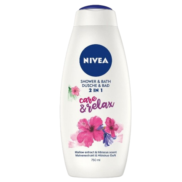 Nivea Gel Dus 2in1 Care&relax 750ml 12/bax