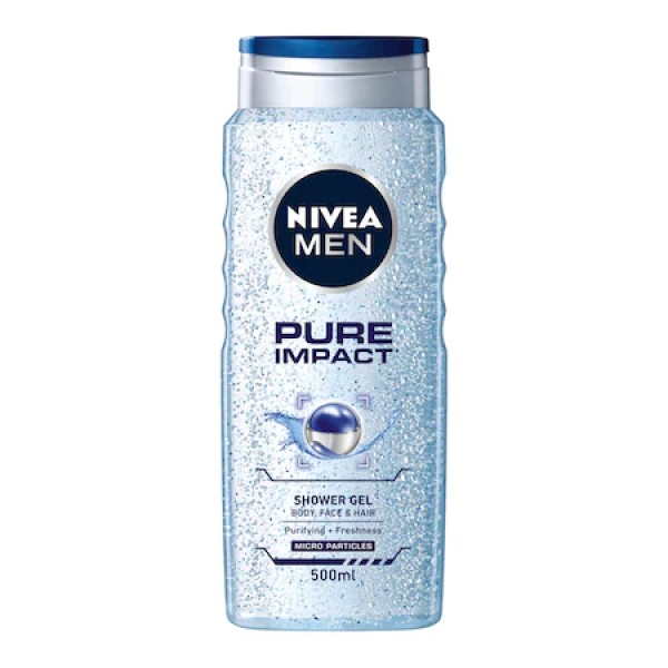 Nivea Gel Dus Men Pure Impact 500ml 6buc/set 12/bax