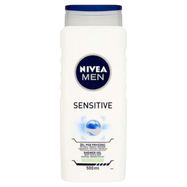 Nivea Gel Dus Men Sensitive 500ml 6buc/set 12/bax