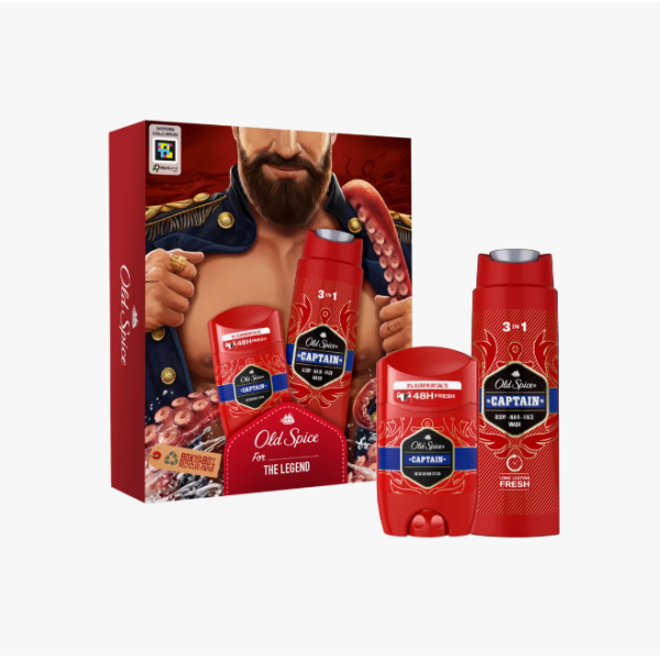 Old Spice Set Men Captain (gel Dus 250ml+stick 50ml) 6/bax
