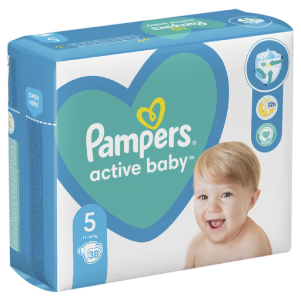 Pampers Active Baby Nr.5 11-16kg 38buc/set 3/bax