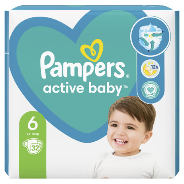 Pampers Active Baby Nr.6 13-18kg 32buc/set 4/bax