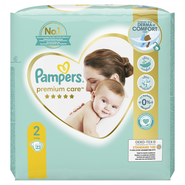 Pampers Premium Care Baby Nr.2 4-8kg 23buc/set 6/bax Pampers Premium Care Baby Nr.2 4-8kg 23buc/set 6/bax
