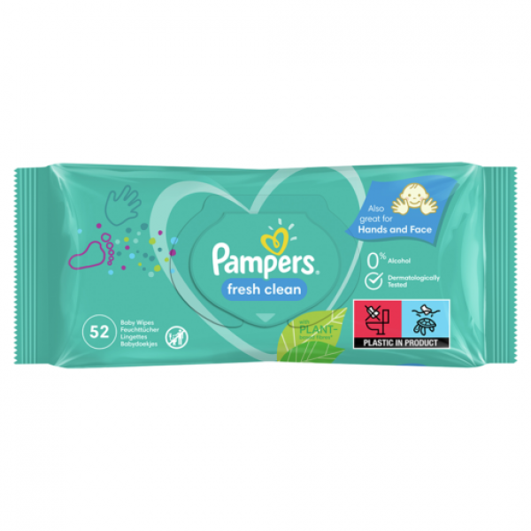 Pampers Servetele Umede Baby Fresh Clean 52buc 12/bax Pampers Servetele Umede Baby Fresh Clean 52buc 12/bax