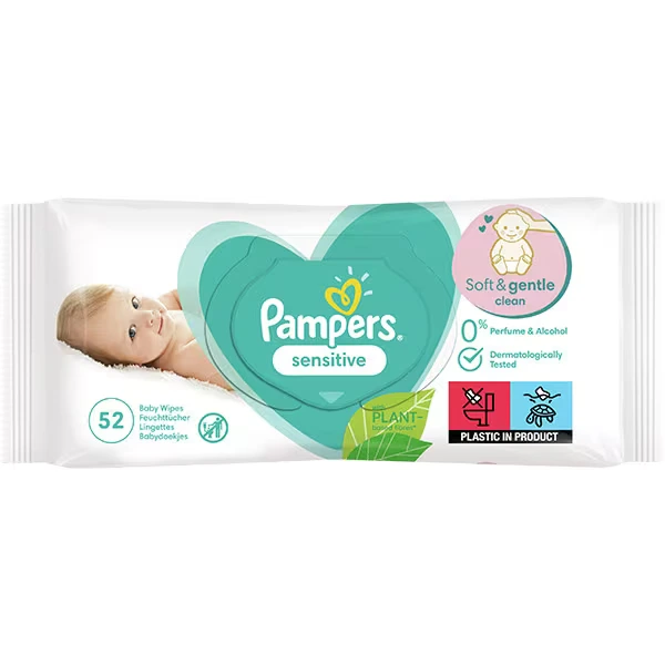 Pampers Servetele Umede Baby Sensitive 52buc 12/bax Pampers Servetele Umede Baby Sensitive 52buc 12/bax