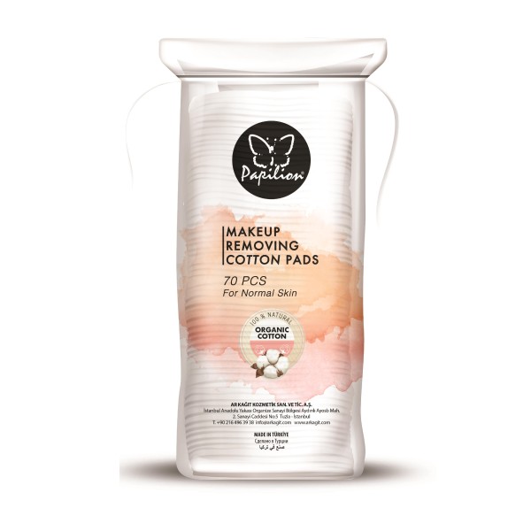 Papilion Dischete Demachiante Patrate Bumbac 70buc 48/bax