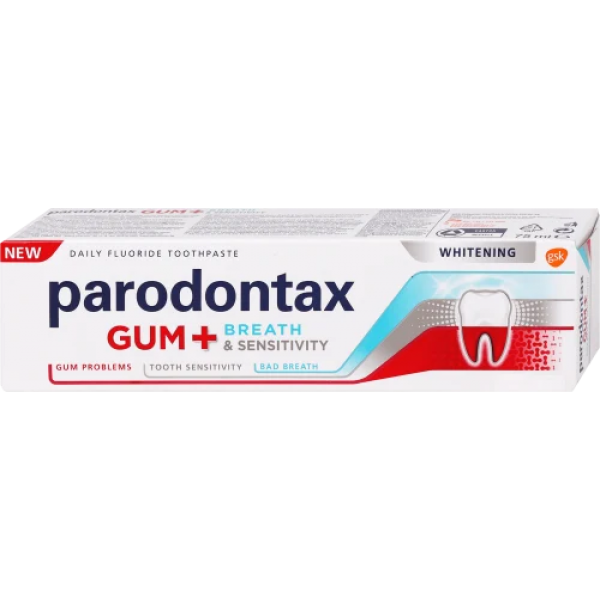 Parodontax Pasta Dinti Gum&breath Sensitivity Whitening 75ml 12/bax